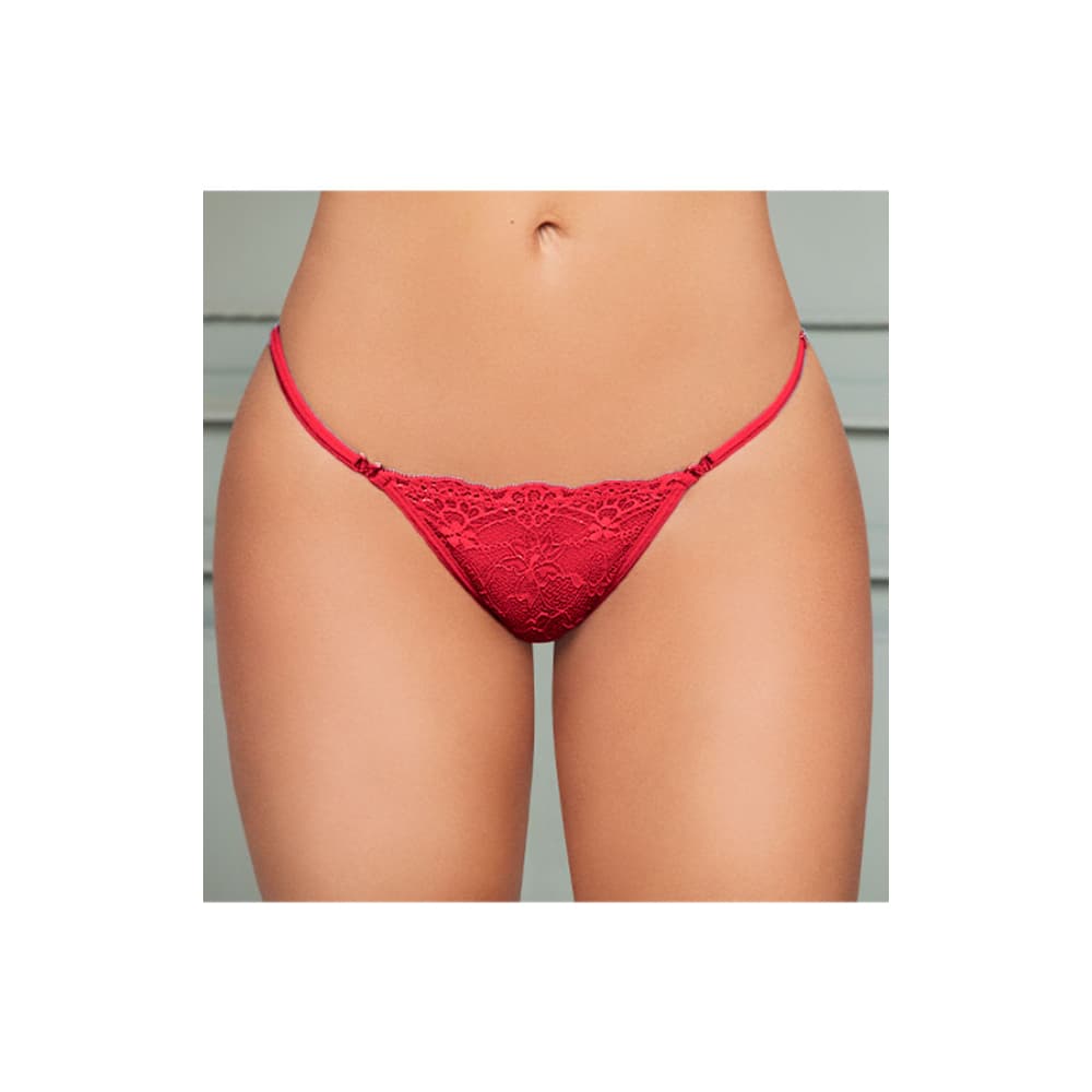 Panty Hilo De Encaje Rojo Mujer