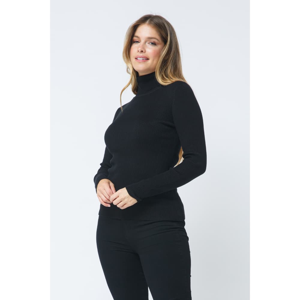 Saco Cuello Tortuga Negro Mujer