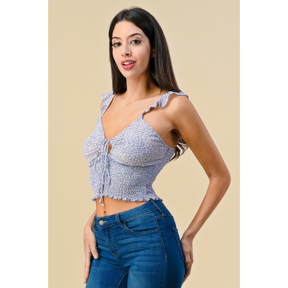 Blusa Tiras Azul Nina Juvenil
