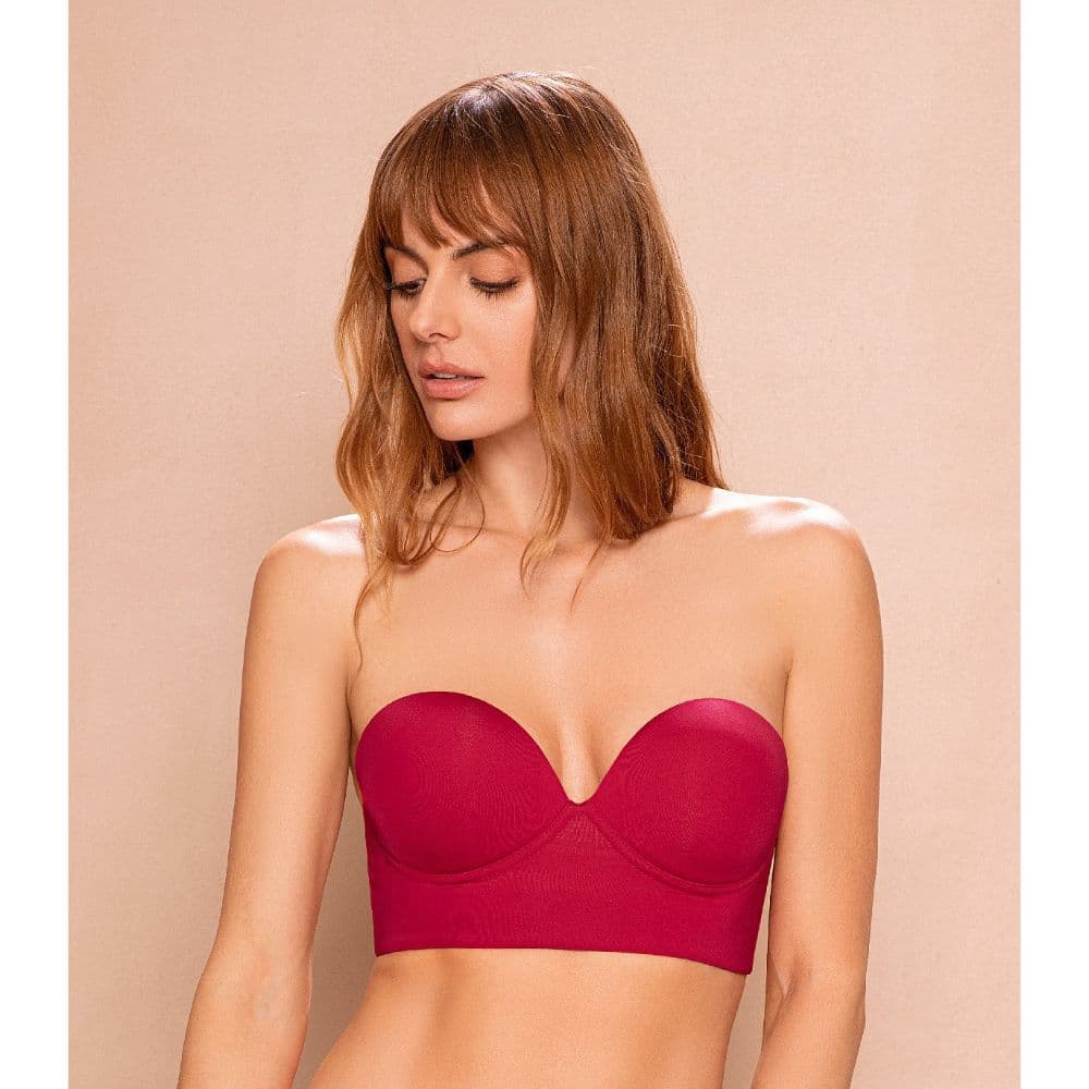 Fashion strapless rojo